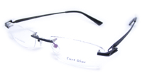 China glasses eyewear OEM suppliy Cart Dior Titanium Black Semi-rimless Size 54 19-138