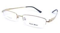 China Eyewear eyeglasses glasses frame optical lens Supplier and Manufacture Cart Dior Titanium Golden Semi-rimless Size 53 18-140