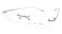 China Eyewear eyeglasses glasses frame optical lens Supplier and Manufacture Cart Dior Titanium Golden Semi-rimless Size 53 18-140