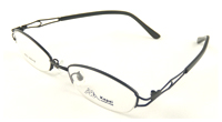 China glasses eyewear OEM suppliy Kapai Metal Black Semi-rimless Size 49 18-128