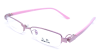 China Eyewear eyeglasses glasses frame optical lens Supplier and Manufacture Le Bang Metal Red Semi-rimless Size 48 18-136