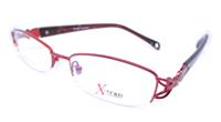 China eyewear eyeglasses glasses frame optical lens OEM suppliy X-tran Metal Red Semi-rimless Size 52 17-138