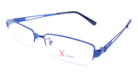 China Eyewear eyeglasses glasses frame optical lens Supplier and Manufacture X-tran Metal Blue Semi-rimless Size 54 16-138