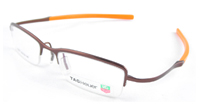 China eyewear eyeglasses glasses frame optical lens OEM suppliy TAGHeuer Memory  Coffee Semi-rimless Size 50 18-140