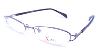 China Eyewear eyeglasses glasses frame optical lens Supplier and Manufacture X-tran Metal Purple Semi-rimless Size 52 17-136