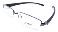 China Eyewear eyeglasses glasses frame optical lens Supplier and Manufacture X-lebang Metal Gray Semi-rimless Size 55 16-139
